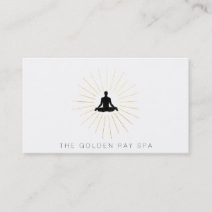 *~* Gold Sun Rays Man Meditation Lotus Pose Visitekaartje