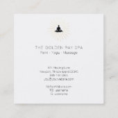 *~* Gold Sun Rays Man Meditation Yoga Pose Vierkante Visitekaartje (Achterkant)