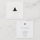 *~* Gold Sun Rays Man Meditation Yoga Pose Vierkante Visitekaartje (Voorkant / Achterkant)