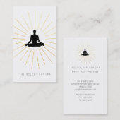 ** Gold Sun Rays Meditatie Man Yoga Pose Visitekaartje (Voorkant / Achterkant)