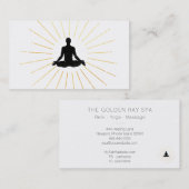 *~* Gold Sun Rays Meditation Lotus Pose Man Visitekaartje (Voorkant / Achterkant)