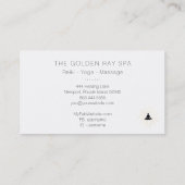 *~* Gold Sun Rays Meditation Lotus Pose Man Visitekaartje (Achterkant)