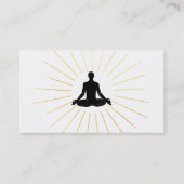 *~* Gold Sun Rays Meditation Lotus Pose Man Visitekaartje (Voorkant)