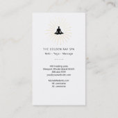 *~* Gold Sun Rays Meditation Man Yoga Pose Visitekaartje (Achterkant)