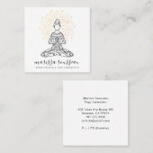 Gold Sun Rays Yoga Instructor Vierkante Visitekaartje (Voorkant / Achterkant)