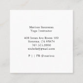 Gold Sun Rays Yoga Instructor Vierkante Visitekaartje (Achterkant)