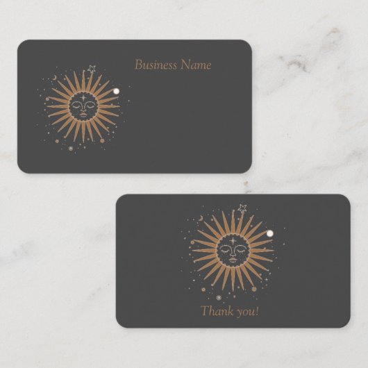Gold sun visitekaartje (Voorkant / Achterkant)