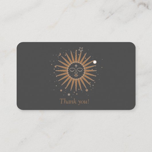Gold sun visitekaartje (Achterkant)