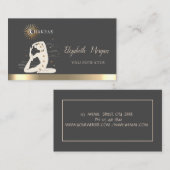 Gold Sun Vrouwen Silhouet Yoga Instructeur Visitekaartje (Voorkant / Achterkant)