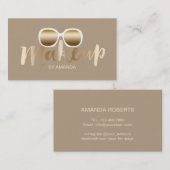 Gold Sunbribril Makeup Artist Beige Visitekaartje (Voorkant / Achterkant)