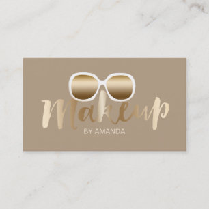Gold Sunbribril Makeup Artist Beige Visitekaartje
