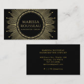 Gold Sunburst Celestial Jewelry Designer Business Visitekaartje (Voorkant / Achterkant)