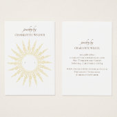 Gold Sunburst Circle Earning Display Card Visitekaartje (Voorkant /achterkant)