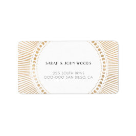 Gold sunburst lijst art deco vakantieadres etiket
