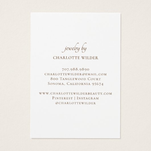 Gold Sunburst Stud Earning Display Card Visitekaartje (Achterkant)