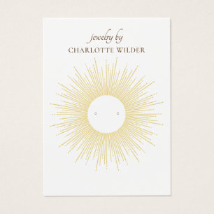 Gold Sunburst Stud Earning Display Card Visitekaartje