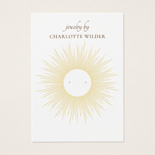 Gold Sunburst Stud Earning Display Card Visitekaartje (Voorkant)