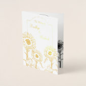 Gold Sunflower, Elegant bruiloft Uitnodiging (Voorkant)