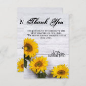 Gold Sunflower Hartelijk dank Bedankkaart (Voorkant / Achterkant)
