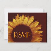 Gold Sunflower RSVP Weddenschapkaart (Voorkant)
