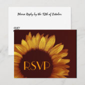 Gold Sunflower RSVP Weddenschapkaart (Voorkant / Achterkant)