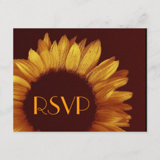Gold Sunflower RSVP Weddenschapkaart Kaartje