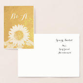 GOLD SUNFLOWER RUSTİC SUMMER WEDDING MONOGRAM FOLIE KAARTEN (Display)