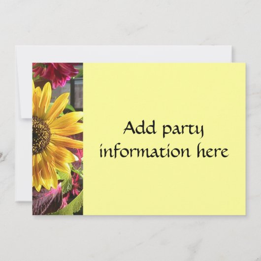 Gold Sunflower Uitnodiging (Achterkant)