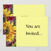 Gold Sunflower Uitnodiging (Voorkant / Achterkant)