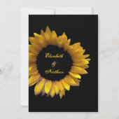 Gold Sunflower Weduwend aangepast monogram Kaart (Achterkant)