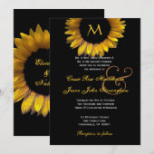 Gold Sunflower Weduwend aangepast monogram Kaart (Voorkant / Achterkant)