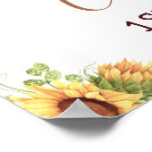 Gold Sunflower Welcome Pumpkin 1e verjaardag Poster (Hoek)