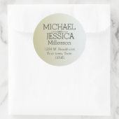 Gold Sunrise gepersonaliseerd adres Ronde Sticker (Tas)