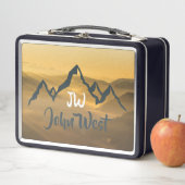 Gold sunrise personalizable mountains monogram (In situ)