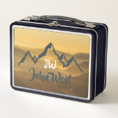 Gold sunrise personalizable mountains monogram (Voorkant)