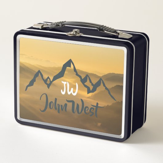 Gold sunrise personalizable mountains monogram (Voorkant)