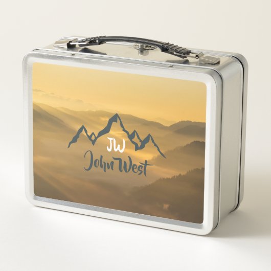 Gold sunrise personalizable mountains monogram (Achterkant)
