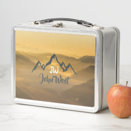 Gold sunrise personalizable mountains monogram