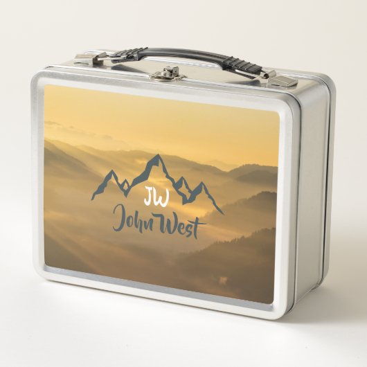 Gold sunrise personalizable mountains monogram (Voorkant)