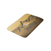 Gold sunrise personalizable mountains monogram badmat (Gekanteld)