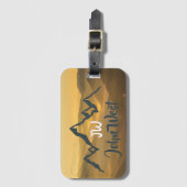 Gold sunrise personalizable mountains monogram bagagelabel (Voorkant (verticaal))