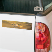 Gold sunrise personalizable mountains monogram bumpersticker (Op Truck)