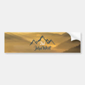 Gold sunrise personalizable mountains monogram bumpersticker (Voorkant)
