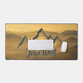 Gold sunrise personalizable mountains monogram bureaumat (Keyboard & Muis)