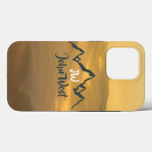 Gold sunrise personalizable mountains monogram Case-Mate iPhone case (Achterkant (horizontaal))