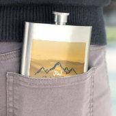 Gold sunrise personalizable mountains monogram flacon (Voorbeeld)