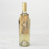 Gold sunrise personalizable mountains monogram flessenhanger (Op fles)