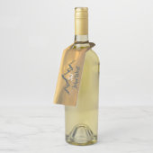 Gold sunrise personalizable mountains monogram flessenhanger (Schuin)