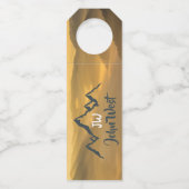 Gold sunrise personalizable mountains monogram flessenhanger (Achterkant)