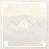 Gold sunrise personalizable mountains monogram glazen onderzetter (Achterkant)
